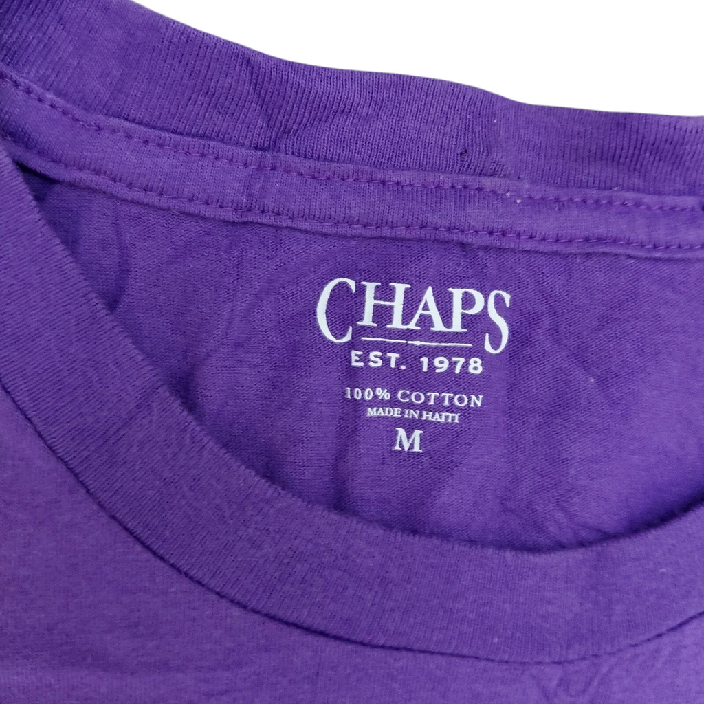 My Store Chaps purple cotton crew neck t-shirt with size medium label detail