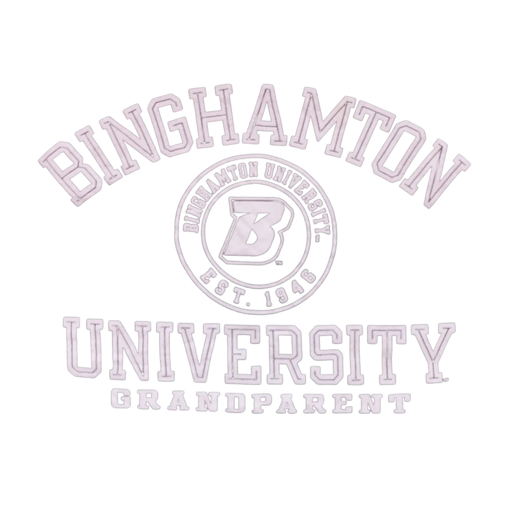 My Store dark green Champion cotton t-shirt with white Binghamton University Grandparent graphic print