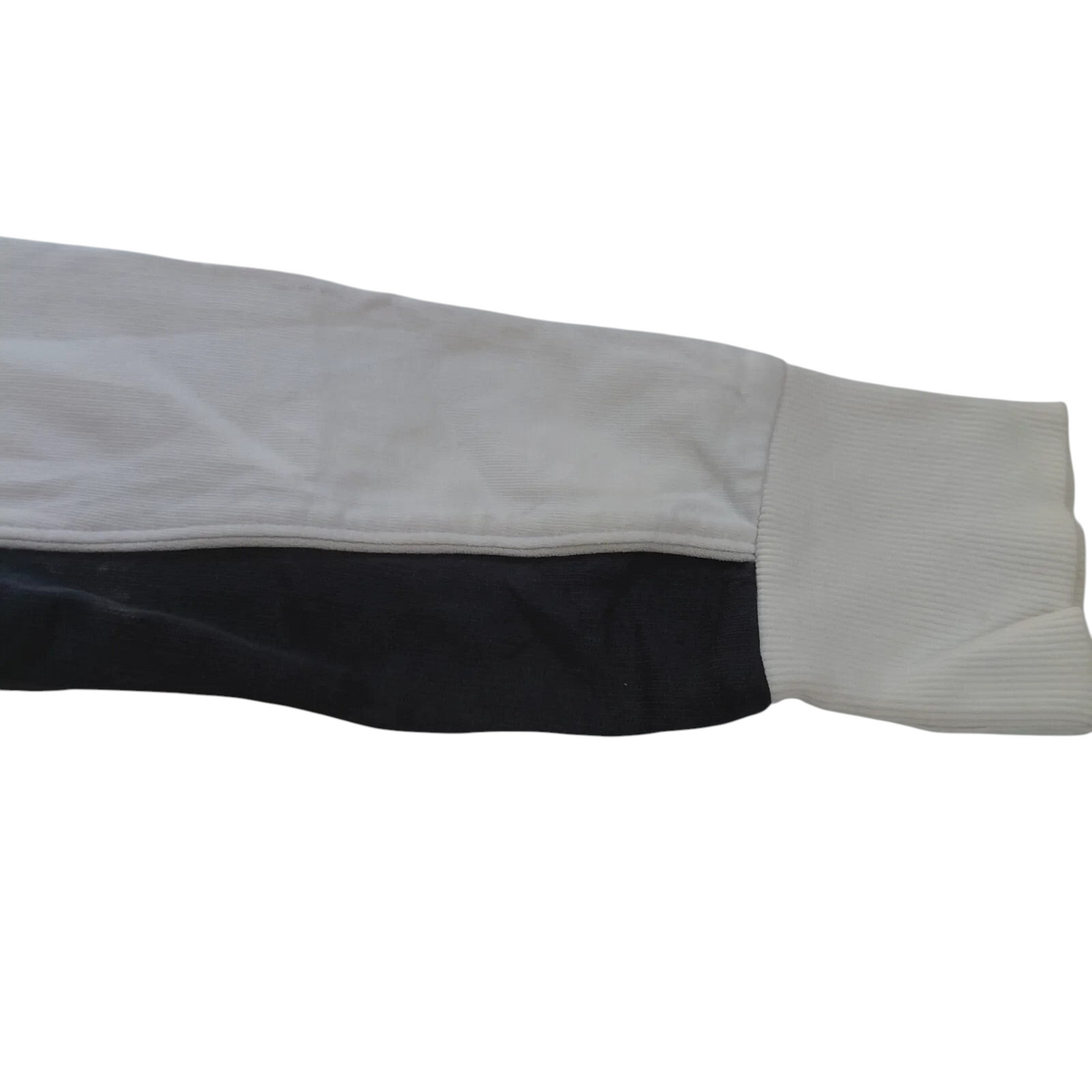 My Store Puma womens white and black colour block polyester track jacket sleeve with ribbed cuff