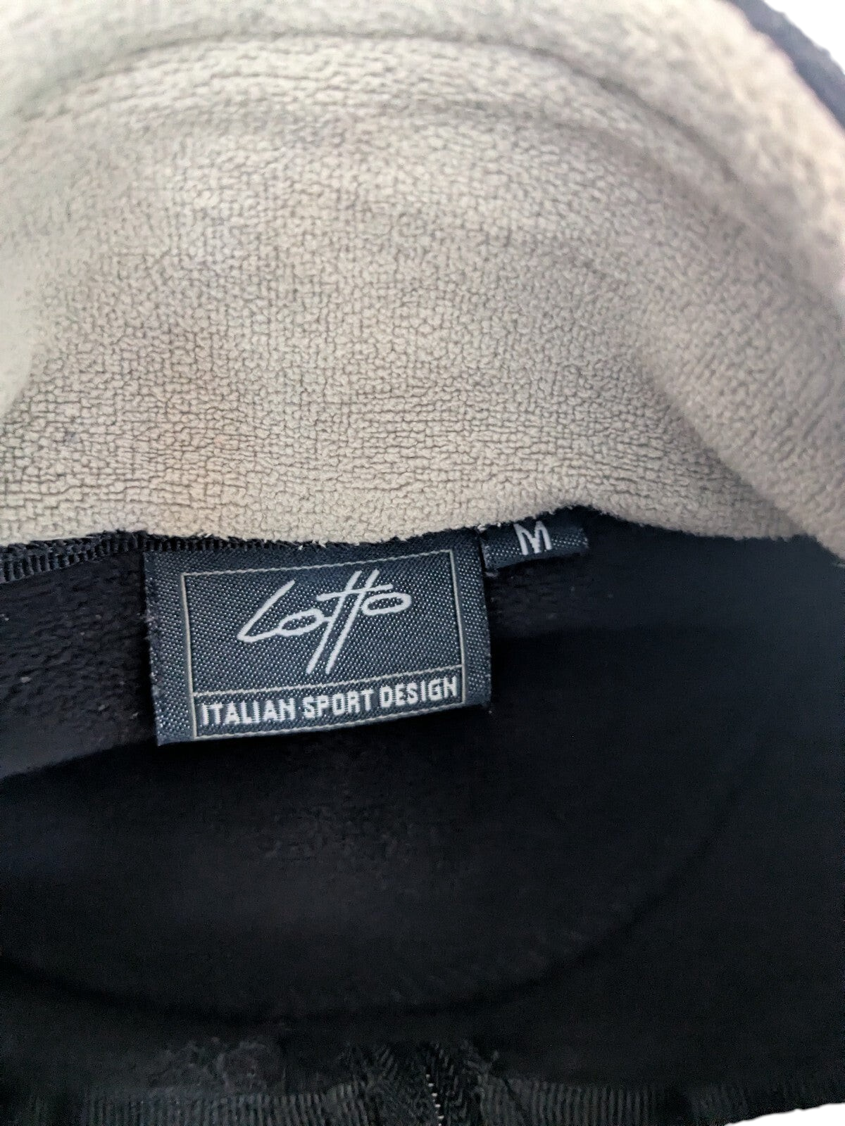 My Store Lotto black fleece jacket with high collar and size M label