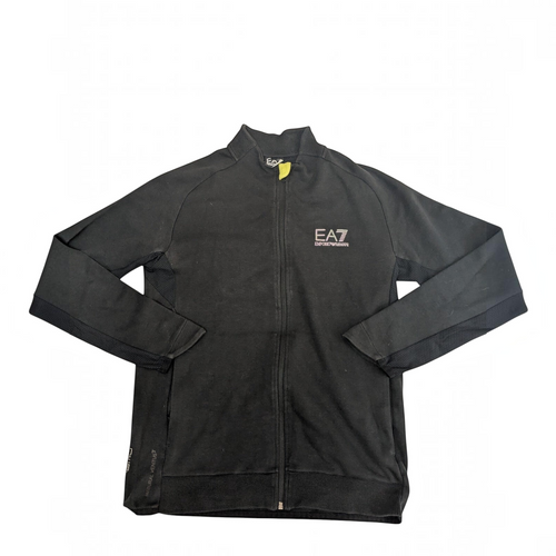 My Store EA7 Emporio Armani black full-zip track jacket with mesh underarm panels and logo detail