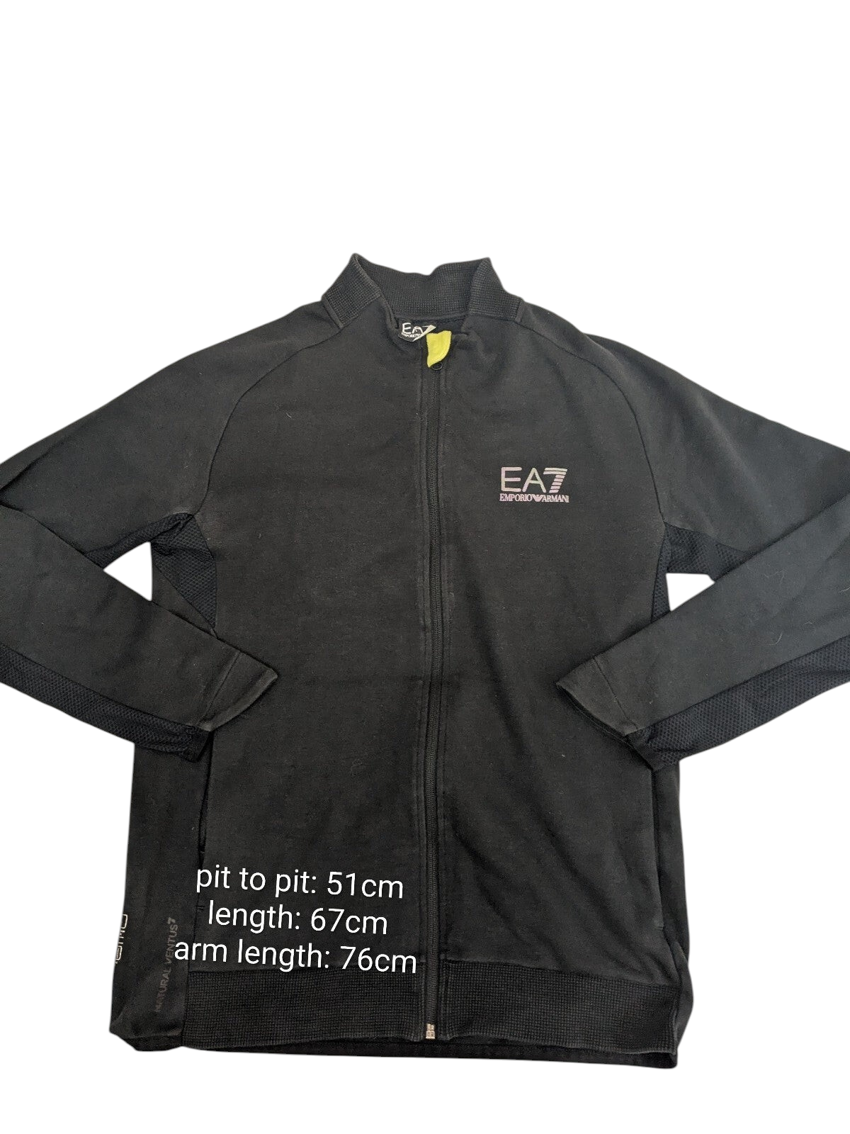 My Store EA7 Emporio Armani black full-zip track jacket with mesh underarm panels and logo detail