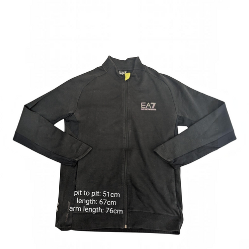 My Store EA7 Emporio Armani black full-zip track jacket with mesh underarm panels and logo detail