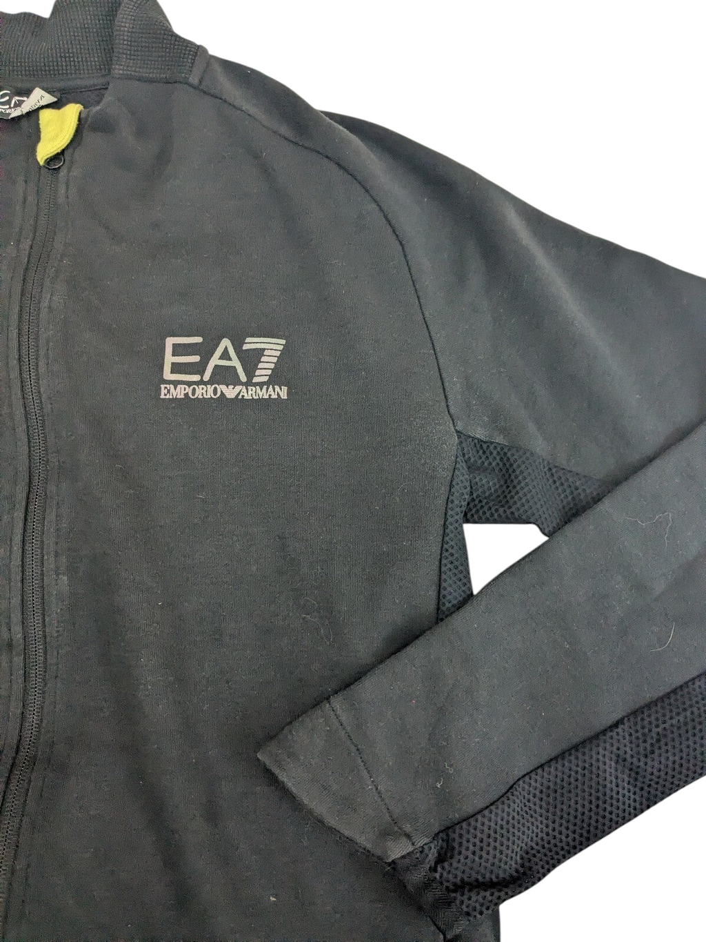 My Store EA7 Emporio Armani black full-zip track jacket with underarm mesh panels and logo detail