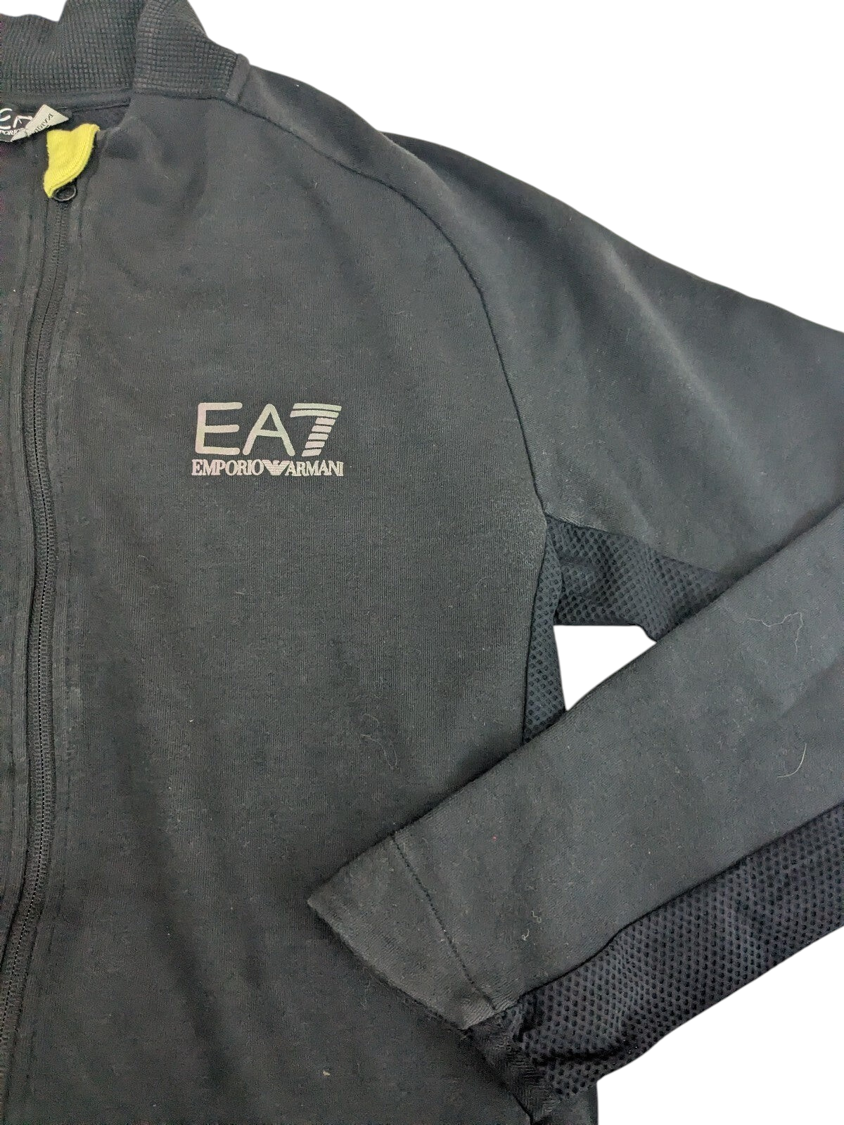 My Store EA7 Emporio Armani black full-zip track jacket with underarm mesh panels and logo detail