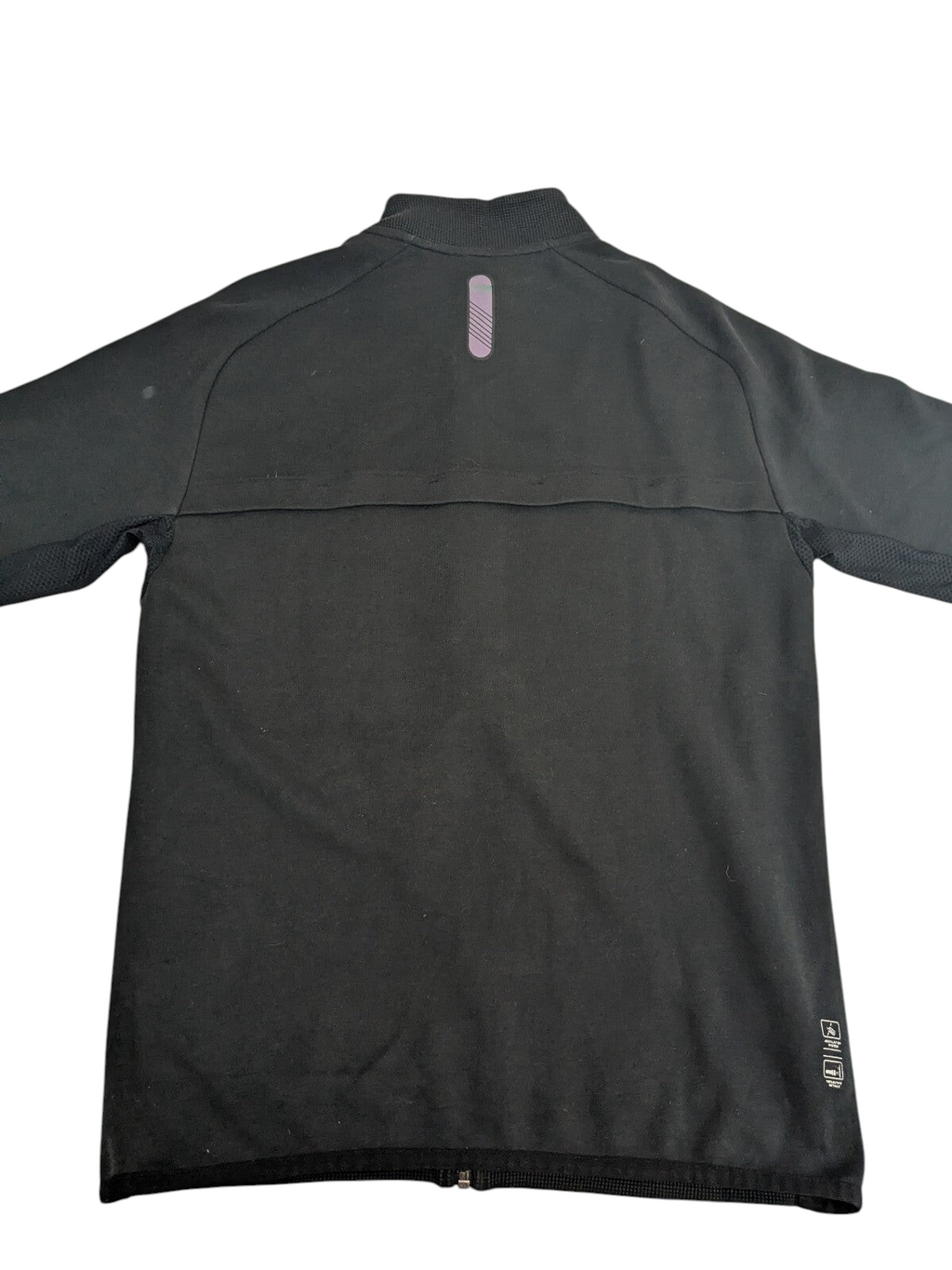 My Store EA7 Emporio Armani black full-zip track jacket back view with mesh underarm panels