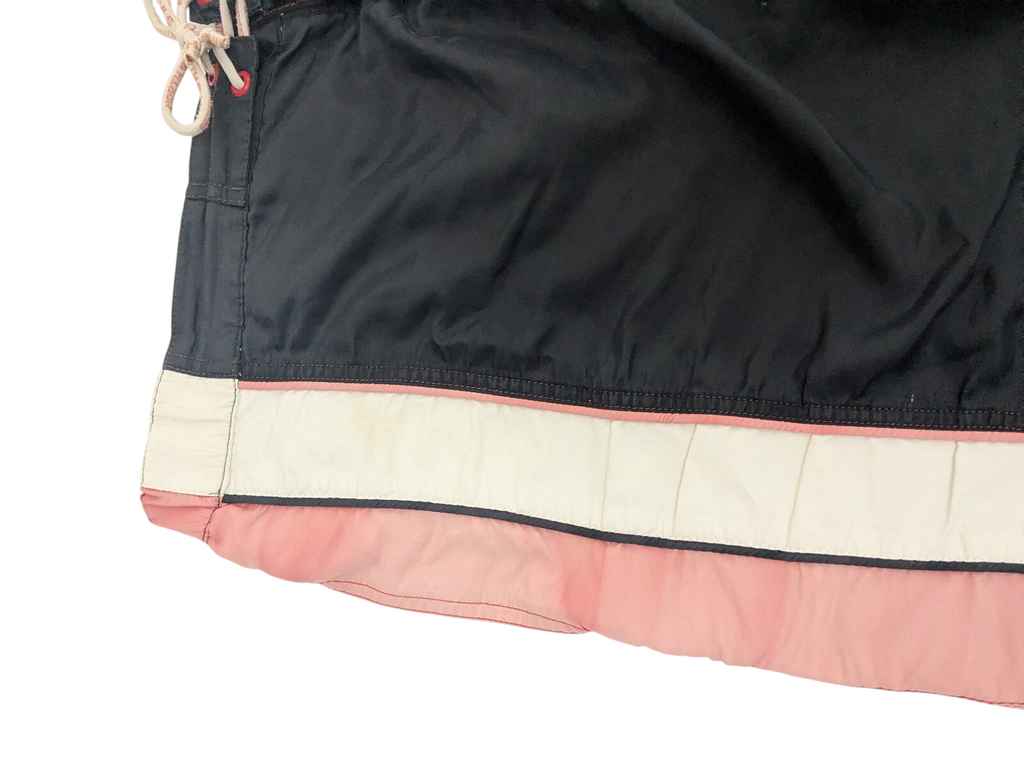 My Store North Sails black and pink polyester swim shorts with white side stripe and drawstring waist detail