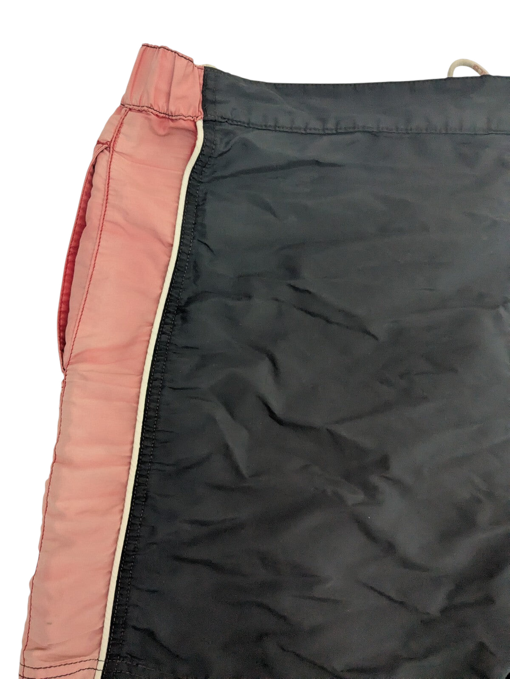My Store North Sails black and pink swim shorts with white side stripe detail and drawstring waist