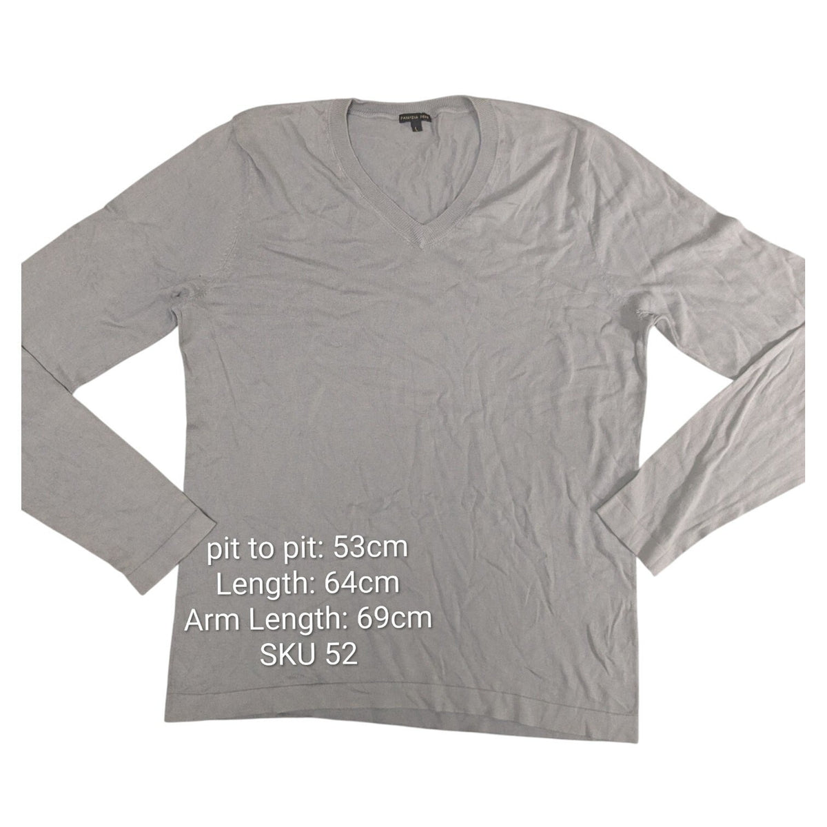 Patrizia Pepe Top Womens M Light Grey V-Neck Long Sleeve