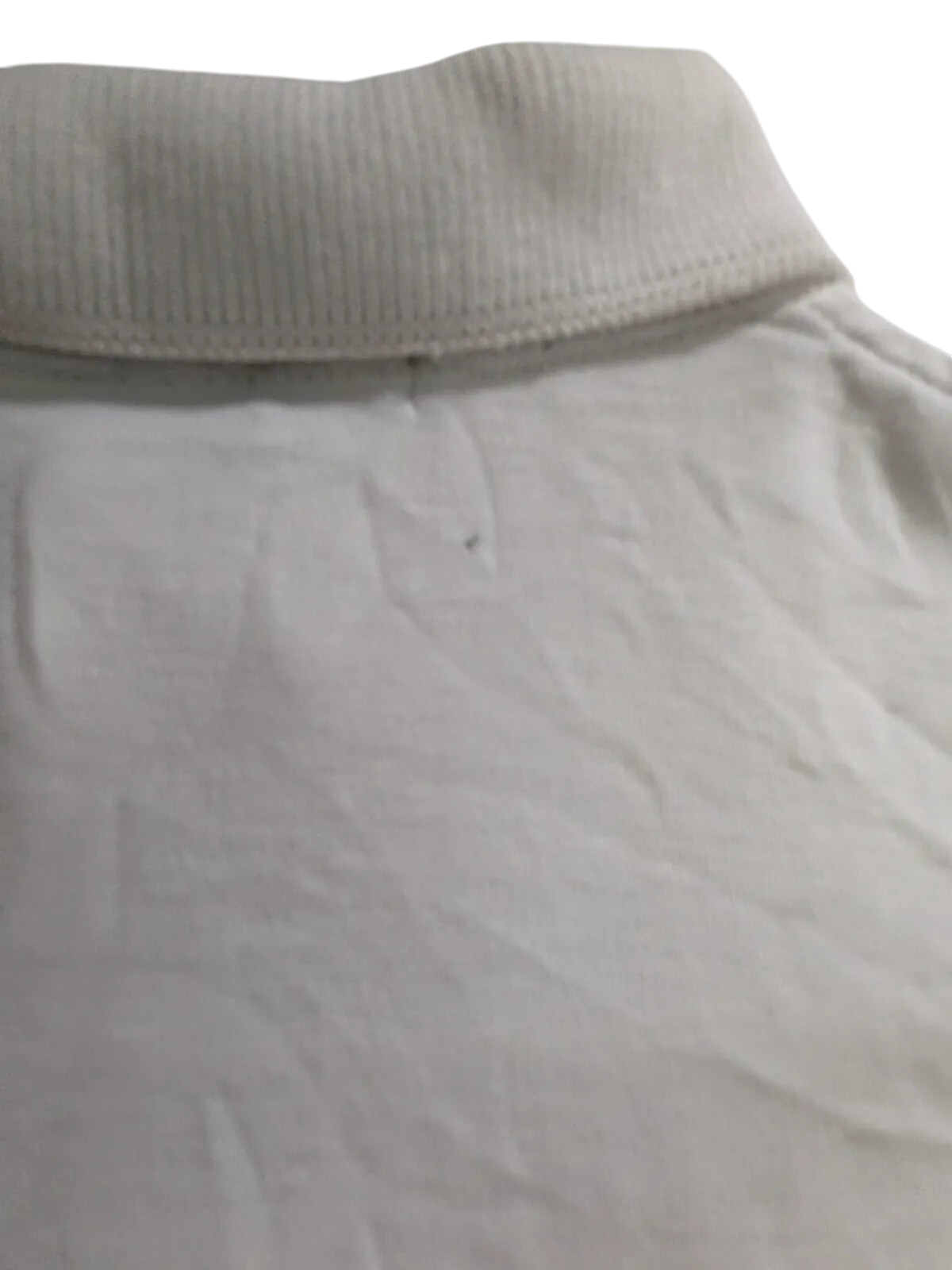 My Store cream cotton long sleeve polo shirt collar detail