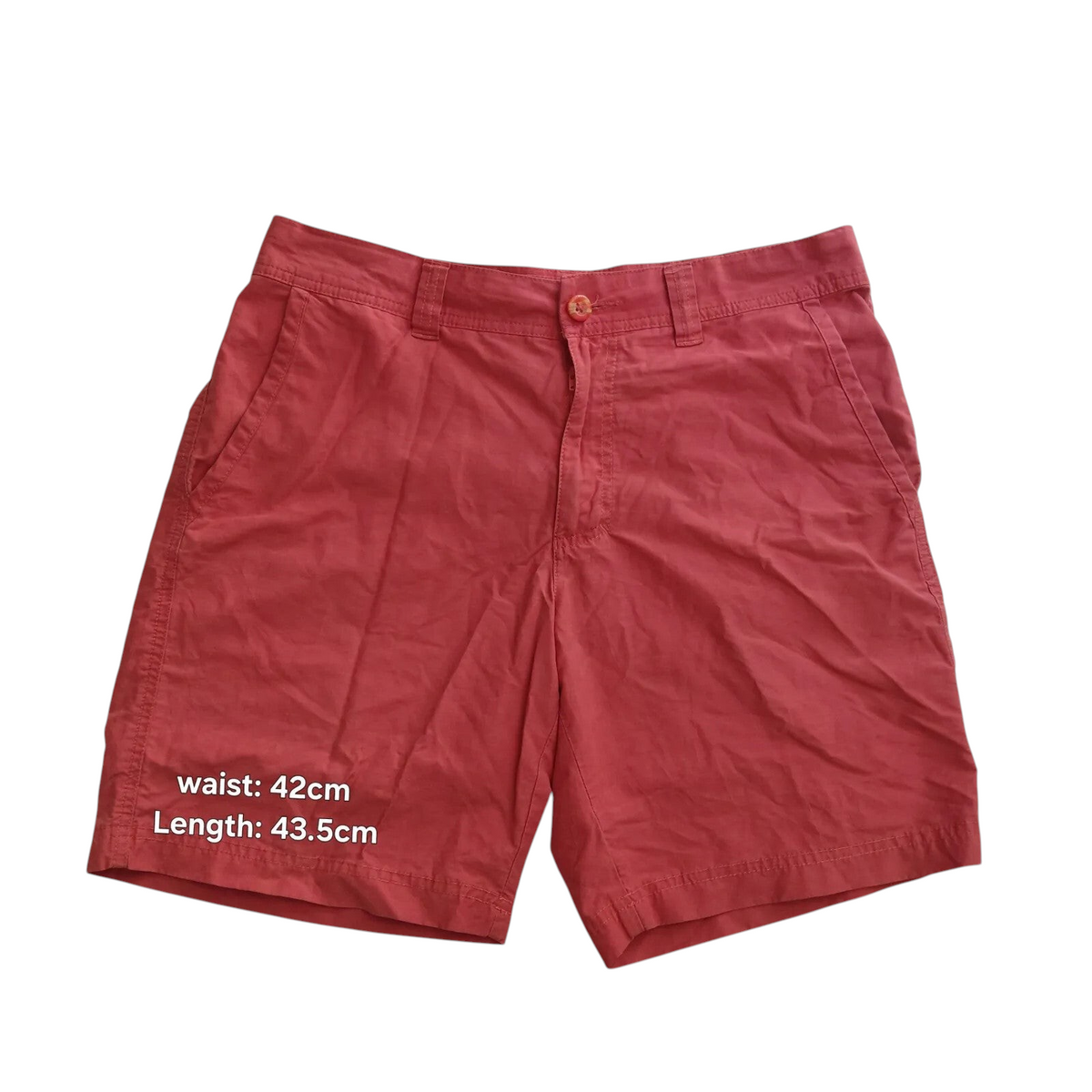 My Store red Columbia mens Bermuda shorts with button closure and pockets in size 32