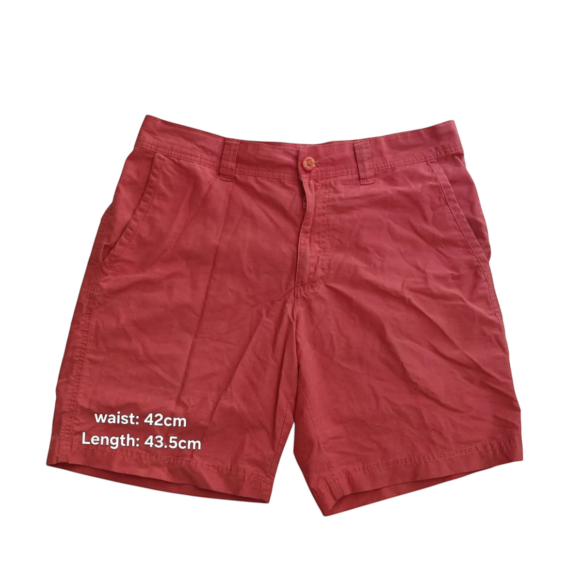 My Store red Columbia mens Bermuda shorts with button closure and pockets in size 32