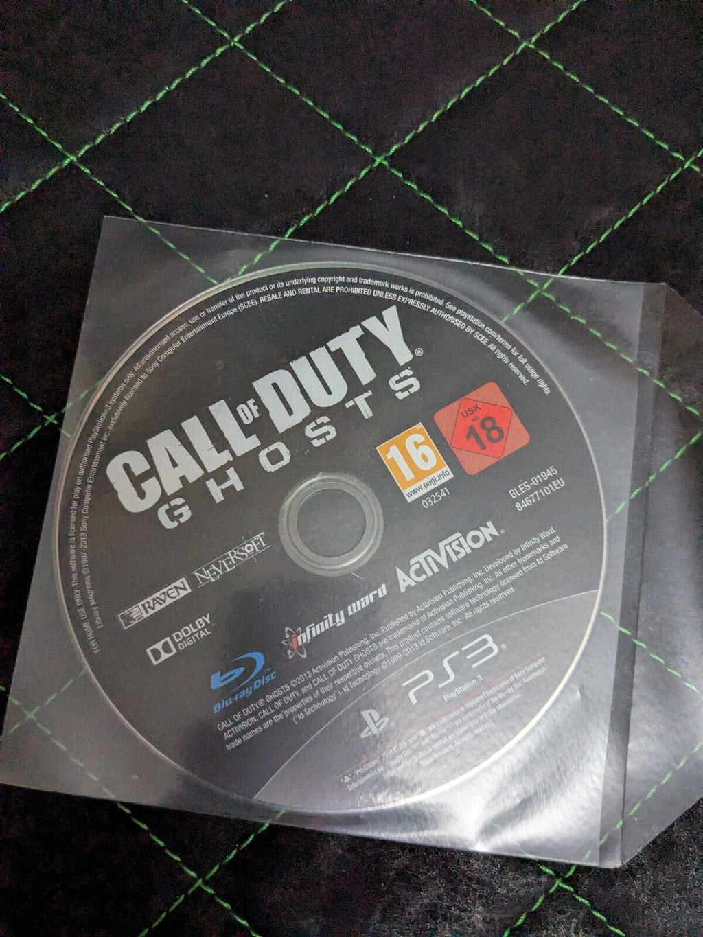 Call of Duty Ghosts PS3 game disc