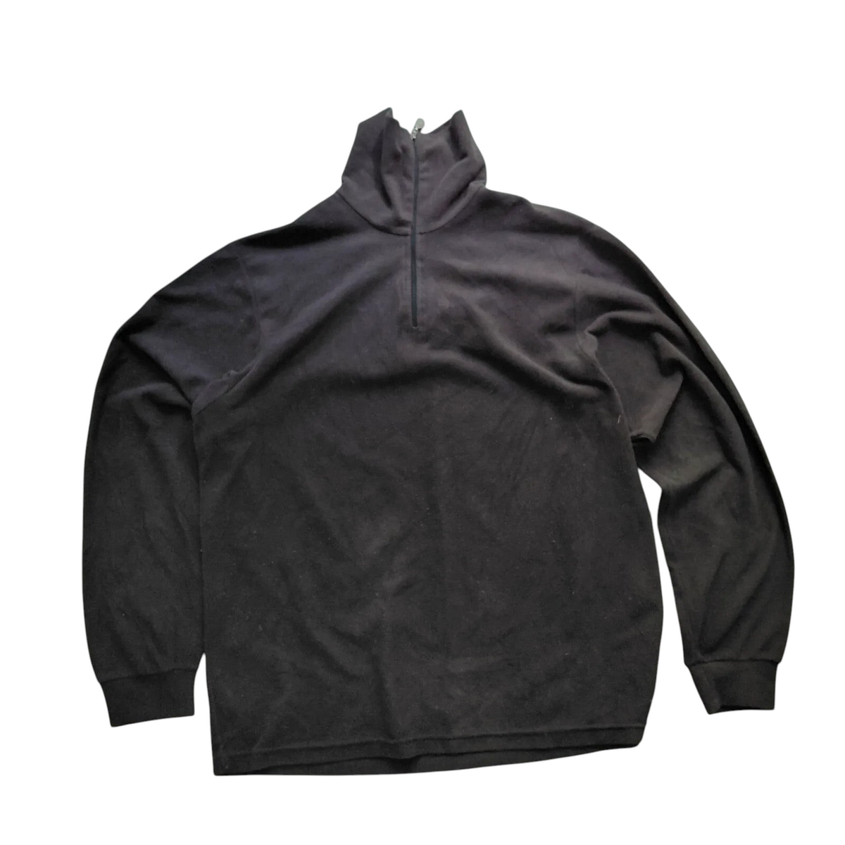 My Store Barker of England black long sleeve fleece top with a half zip collar