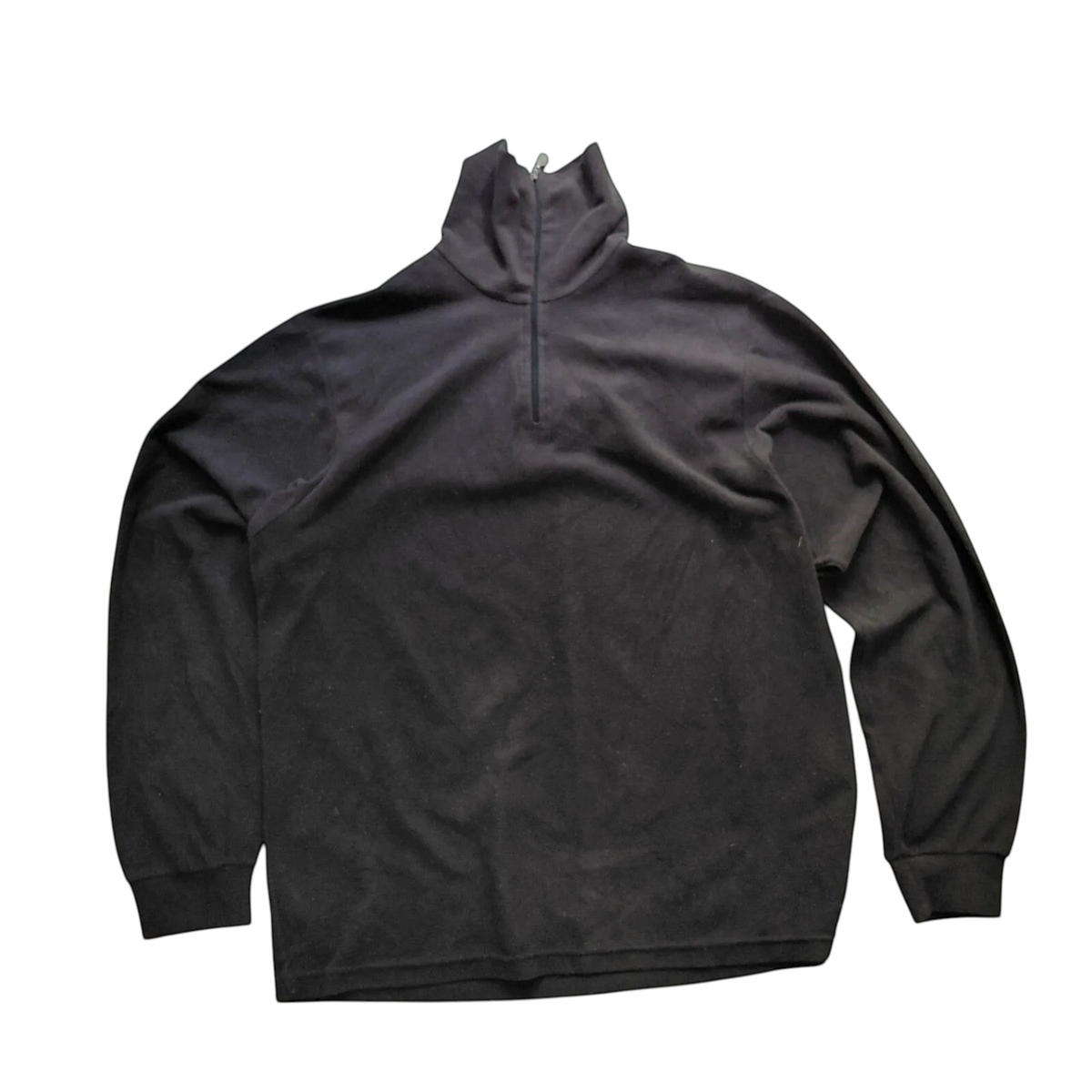 My Store Barker of England black long sleeve fleece top with a half zip collar