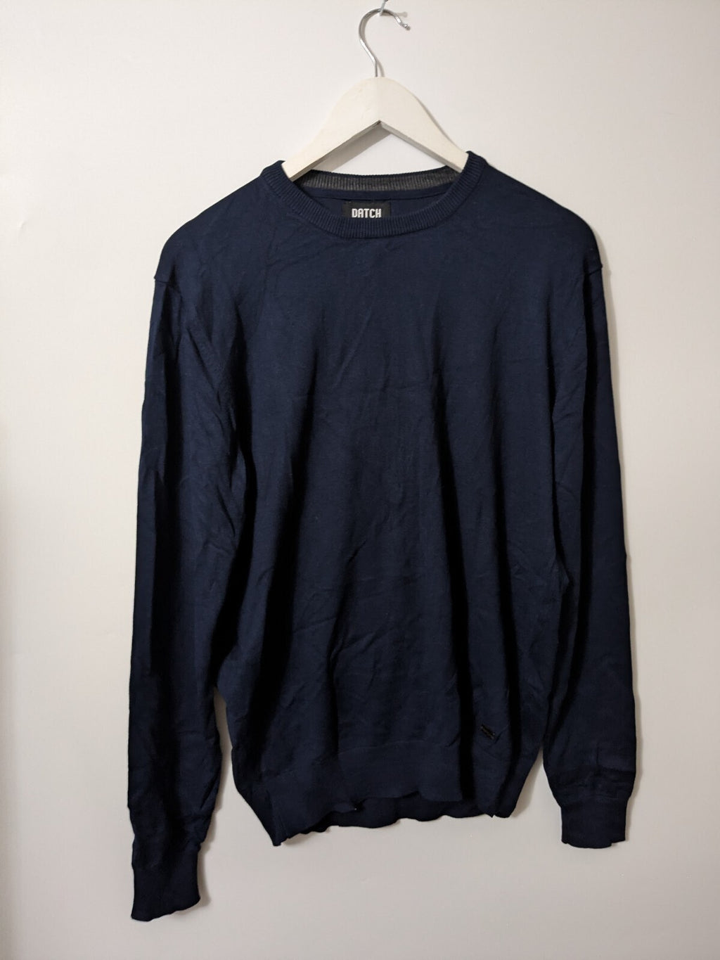 Datch Sweater Mens L Navy Blue Crewneck Long Sleeve Knit