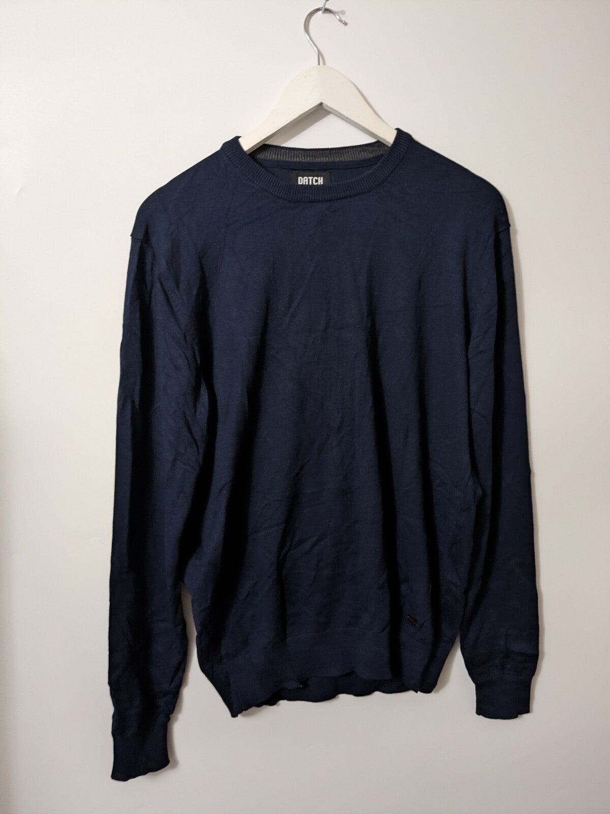 Datch Sweater Mens L Navy Blue Crewneck Long Sleeve Knit