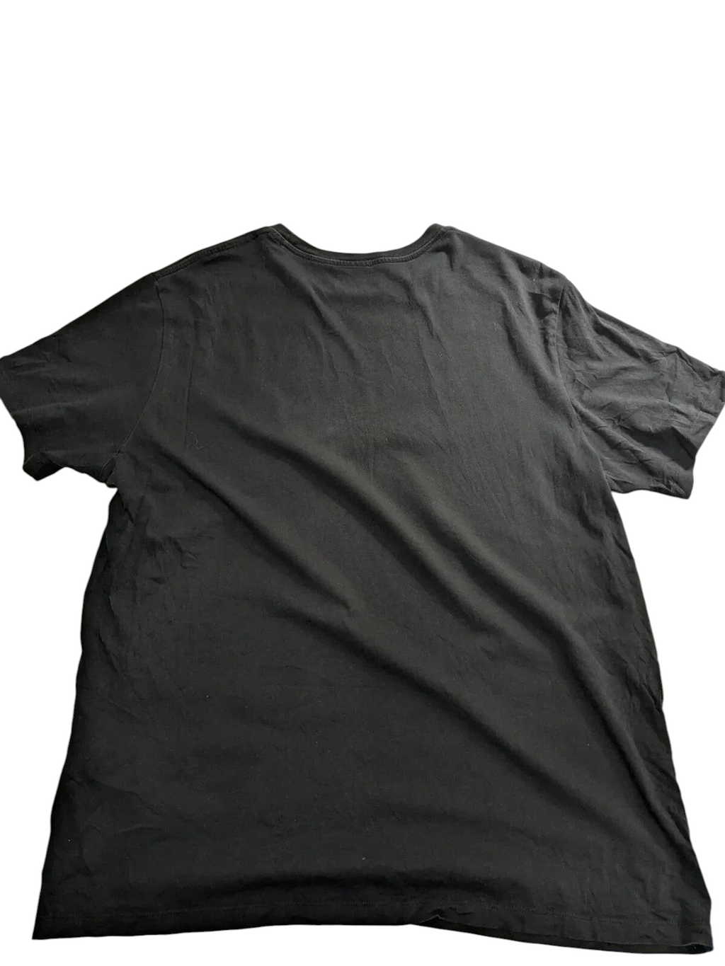 My Store Levis black cotton t-shirt, back view of a plain casual streetwear shirt in size XL.