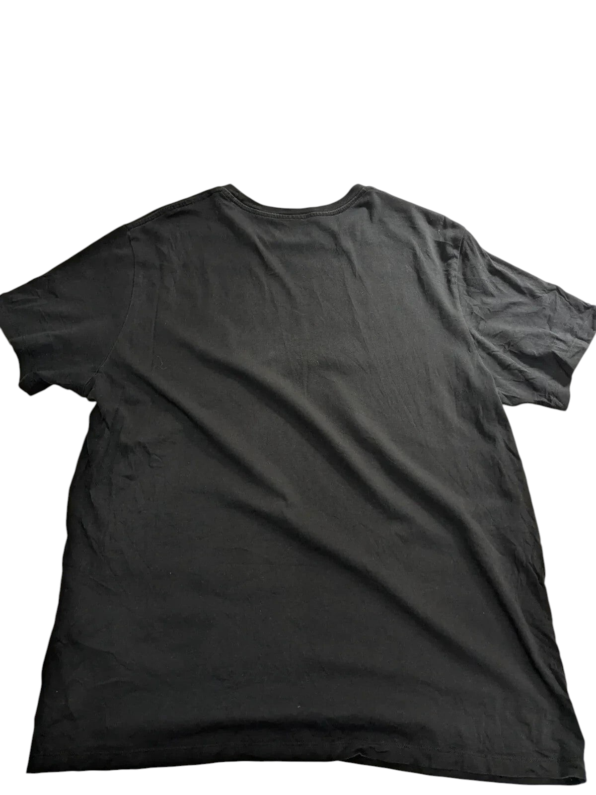 My Store Levis black cotton t-shirt, back view of a plain casual streetwear shirt in size XL.