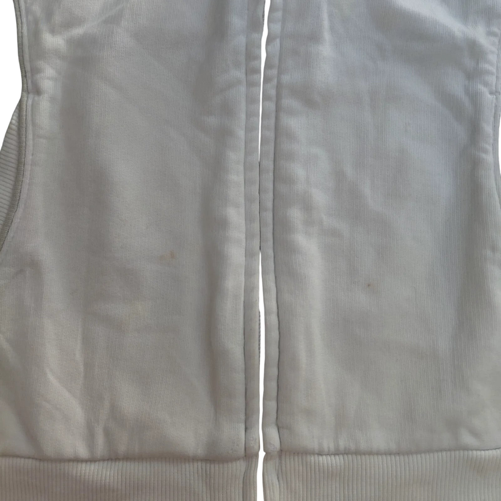 My Store white Puma polyester track jacket with full zip closure showing minor surface marks on the fabric