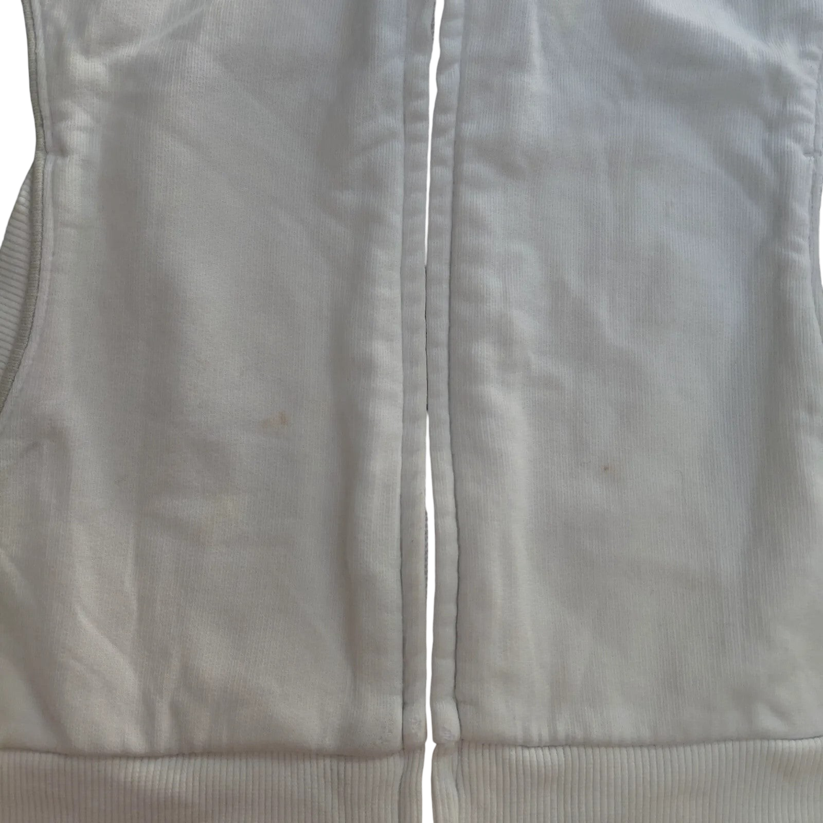 My Store white Puma polyester track jacket with full zip closure showing minor surface marks on the fabric