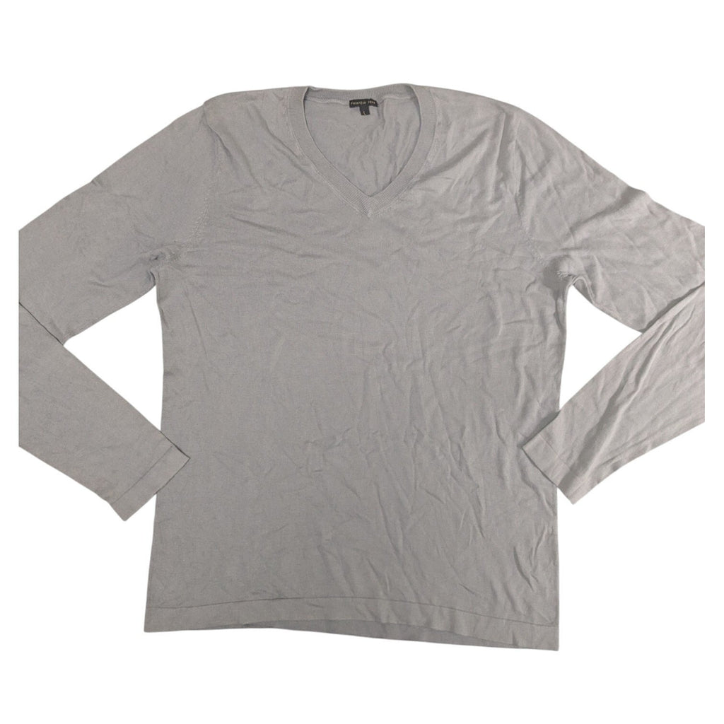 Patrizia Pepe Top Womens M Light Grey V-Neck Long Sleeve