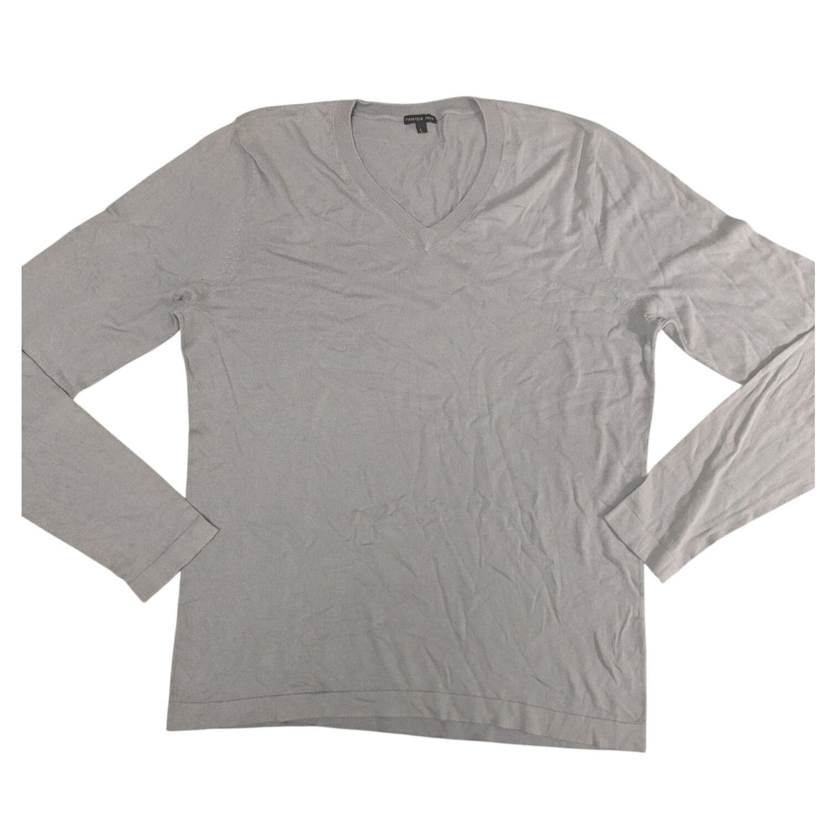 Patrizia Pepe Top Womens M Light Grey V-Neck Long Sleeve