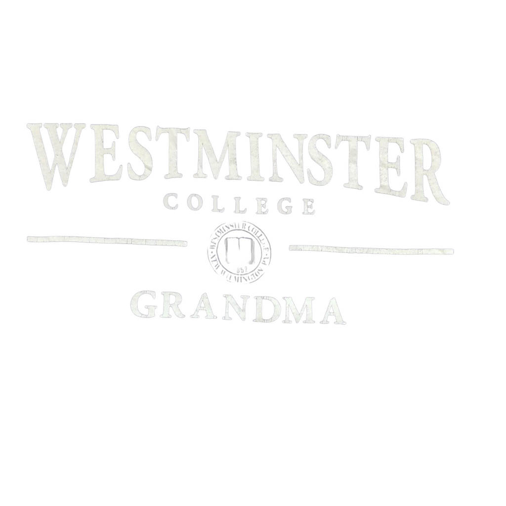 My Store navy cotton Champion t-shirt with white Westminster College Grandma graphic print