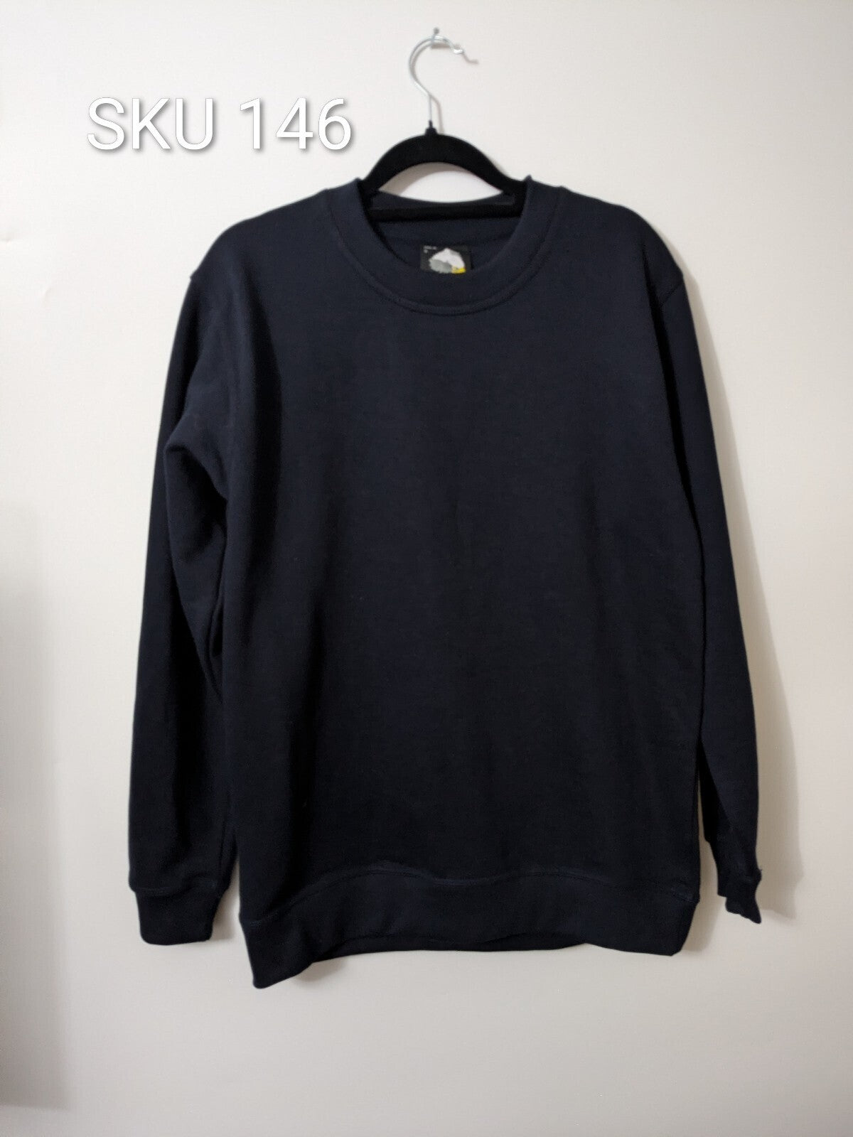 Ørn Workwear Black Crew Neck Sweatshirt Jumper Top Size S 1250-15