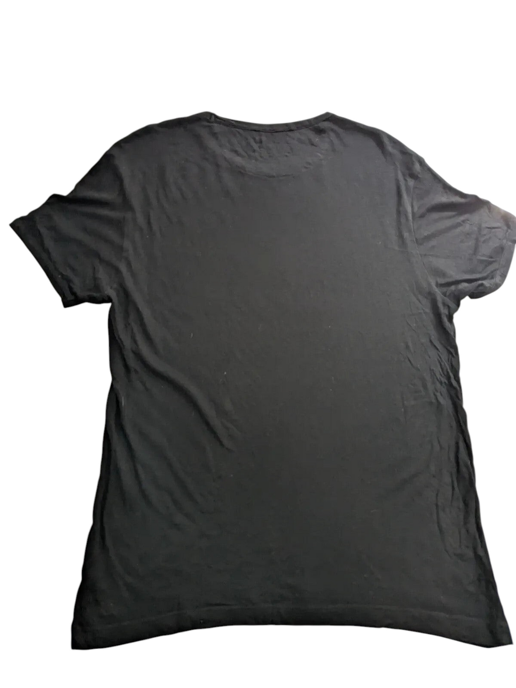 My Store Calvin Klein Jeans black crew neck t-shirt made from a cotton viscose blend, back view.