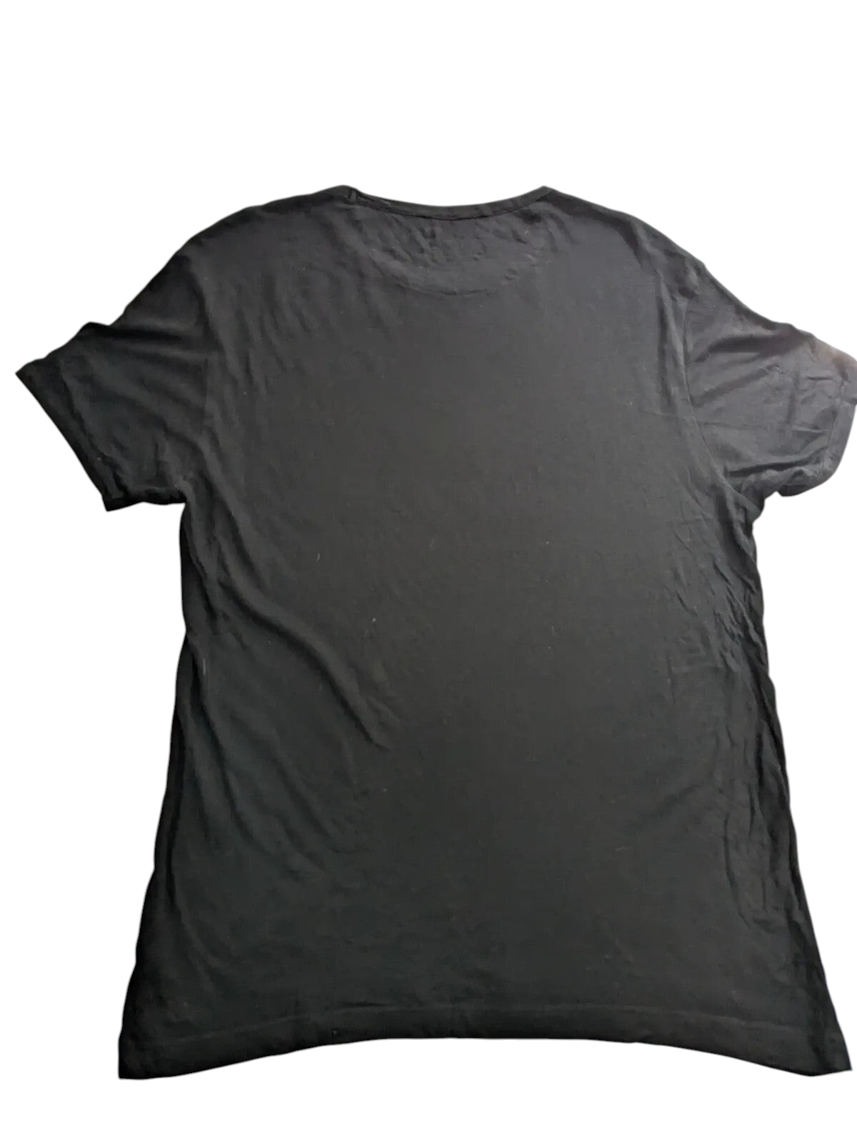 My Store Calvin Klein Jeans black crew neck t-shirt made from a cotton viscose blend, back view.
