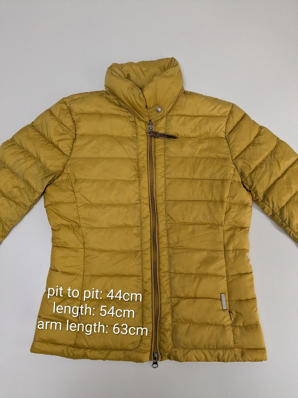 Woolrich Puffer Jacket Womens M Mustard Yellow Quilted Insulated