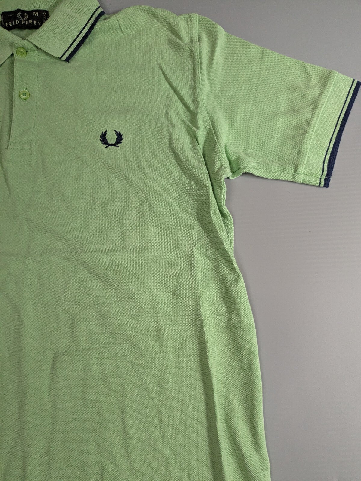 Fred Perry Polo Shirt Mens M Green Twin-Tipped Cotton M3600