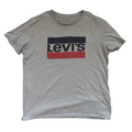 My Store grey Levi's crew neck t-shirt in cotton jersey with a black and red graphic logo on the chest