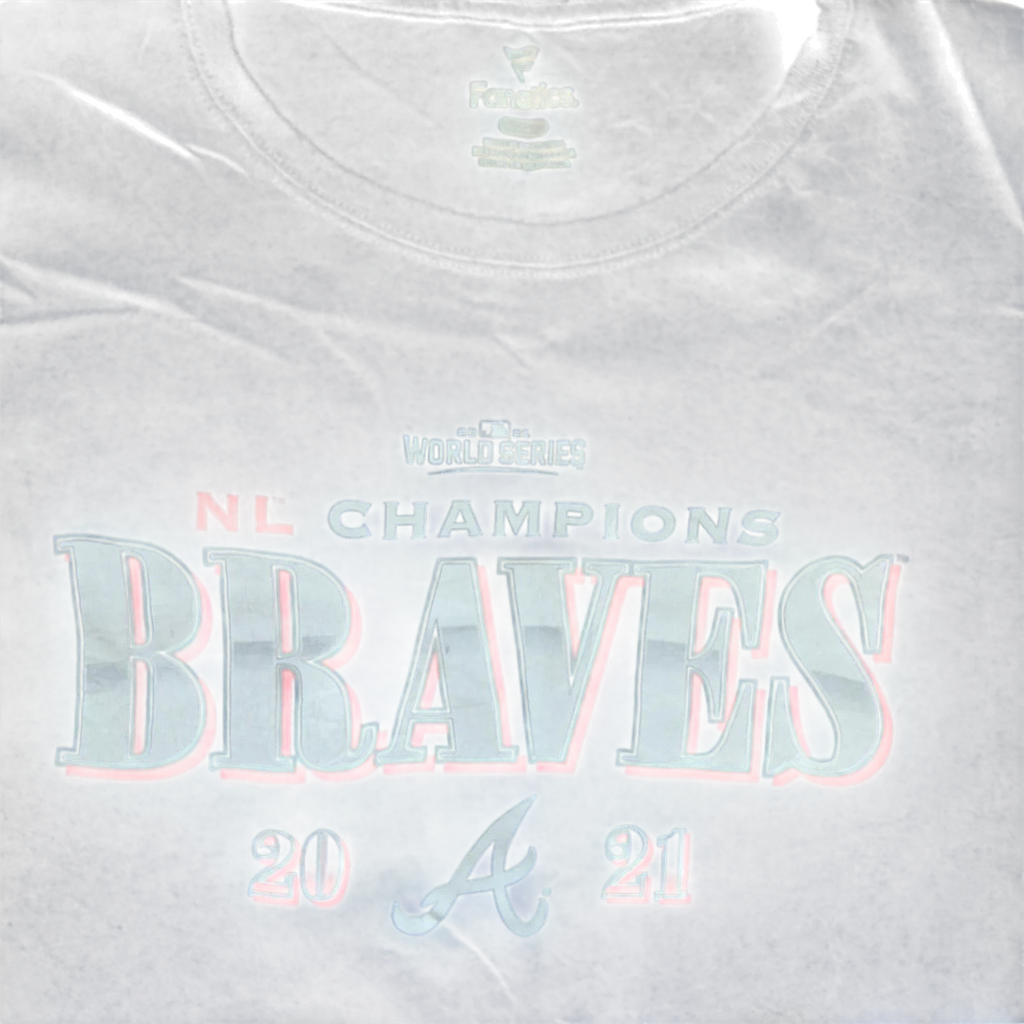 My Store navy cotton Fanatics Atlanta Braves 2021 NL Champions graphic crew neck t-shirt in size 2XL