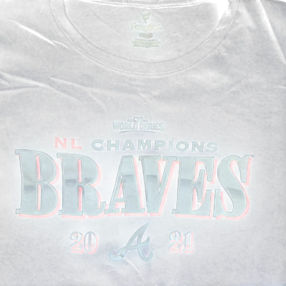 My Store navy cotton Fanatics Atlanta Braves 2021 NL Champions graphic crew neck t-shirt in size 2XL