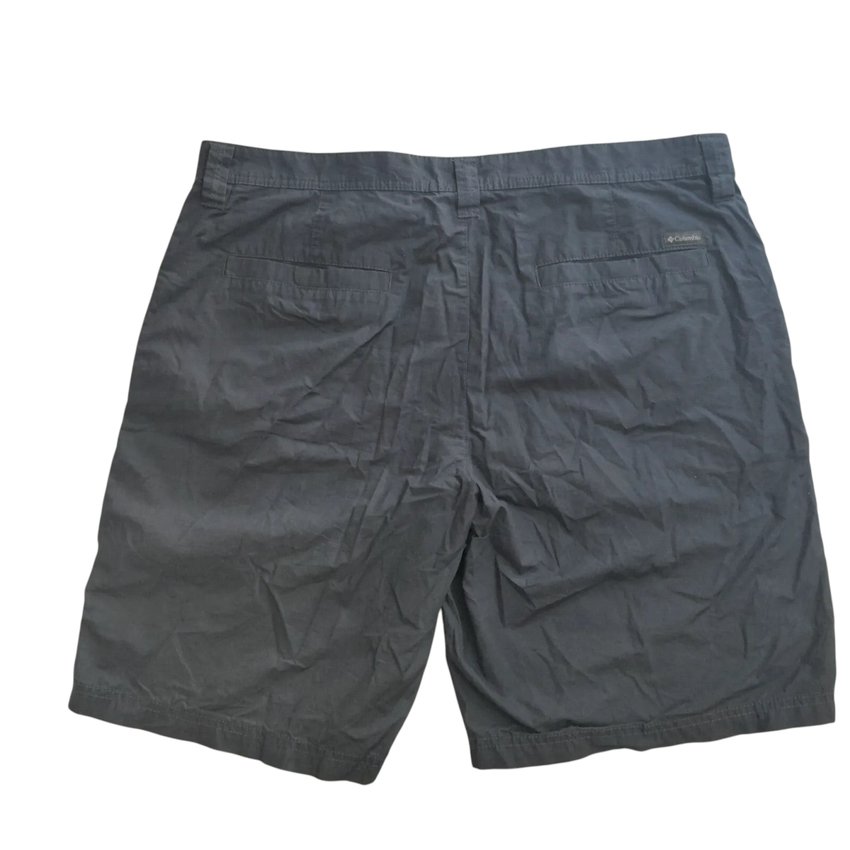 My Store Columbia grey men's chino shorts with back pockets and button fly closure, size 33.