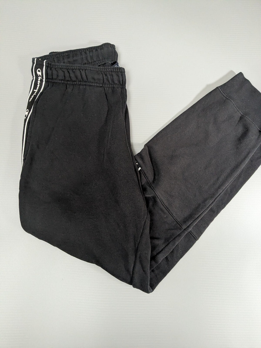 Champion Joggers Mens L Black Taped Side Logo Sweatpants