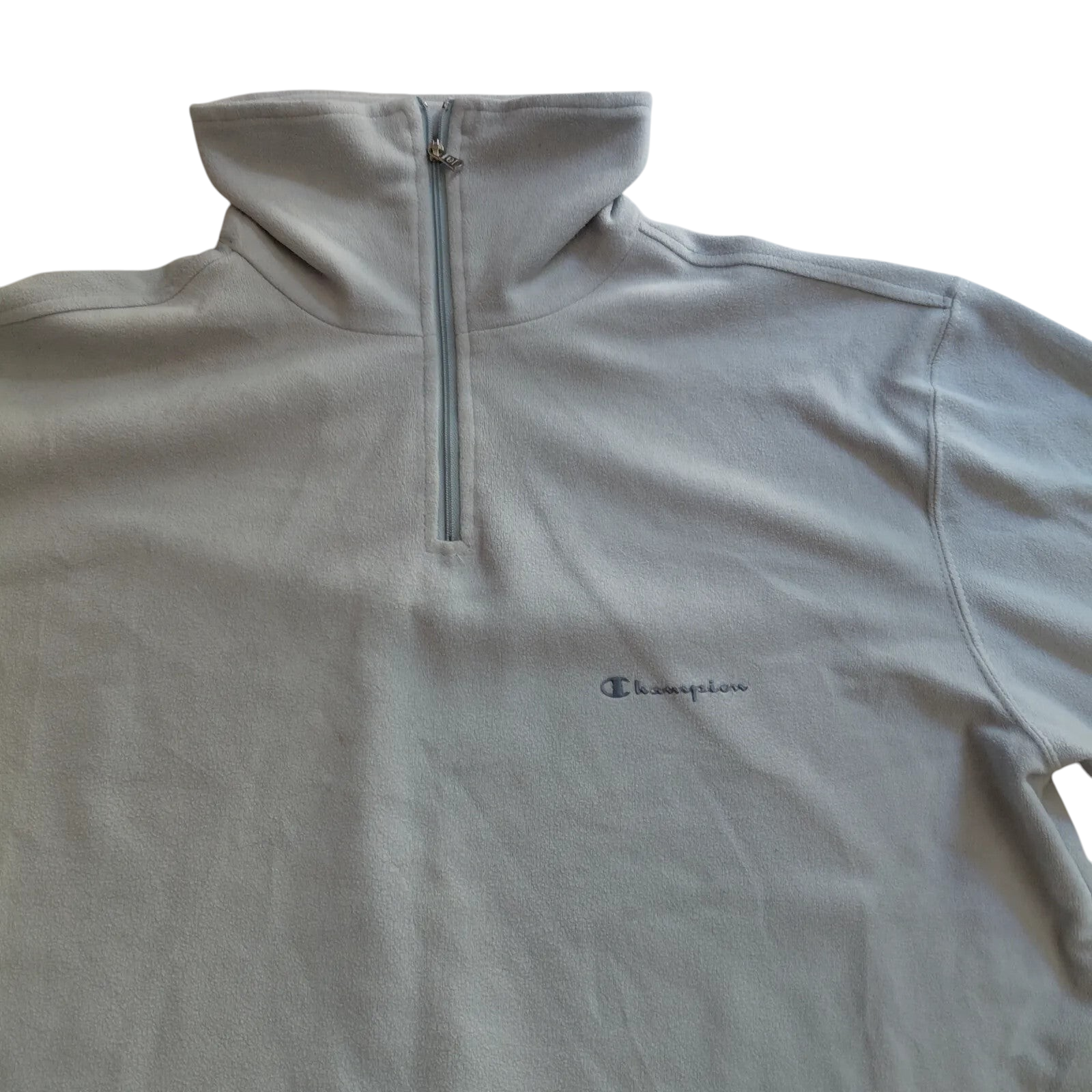 My Store grey Champion 1/4 zip fleece pullover with embroidered logo and high collar