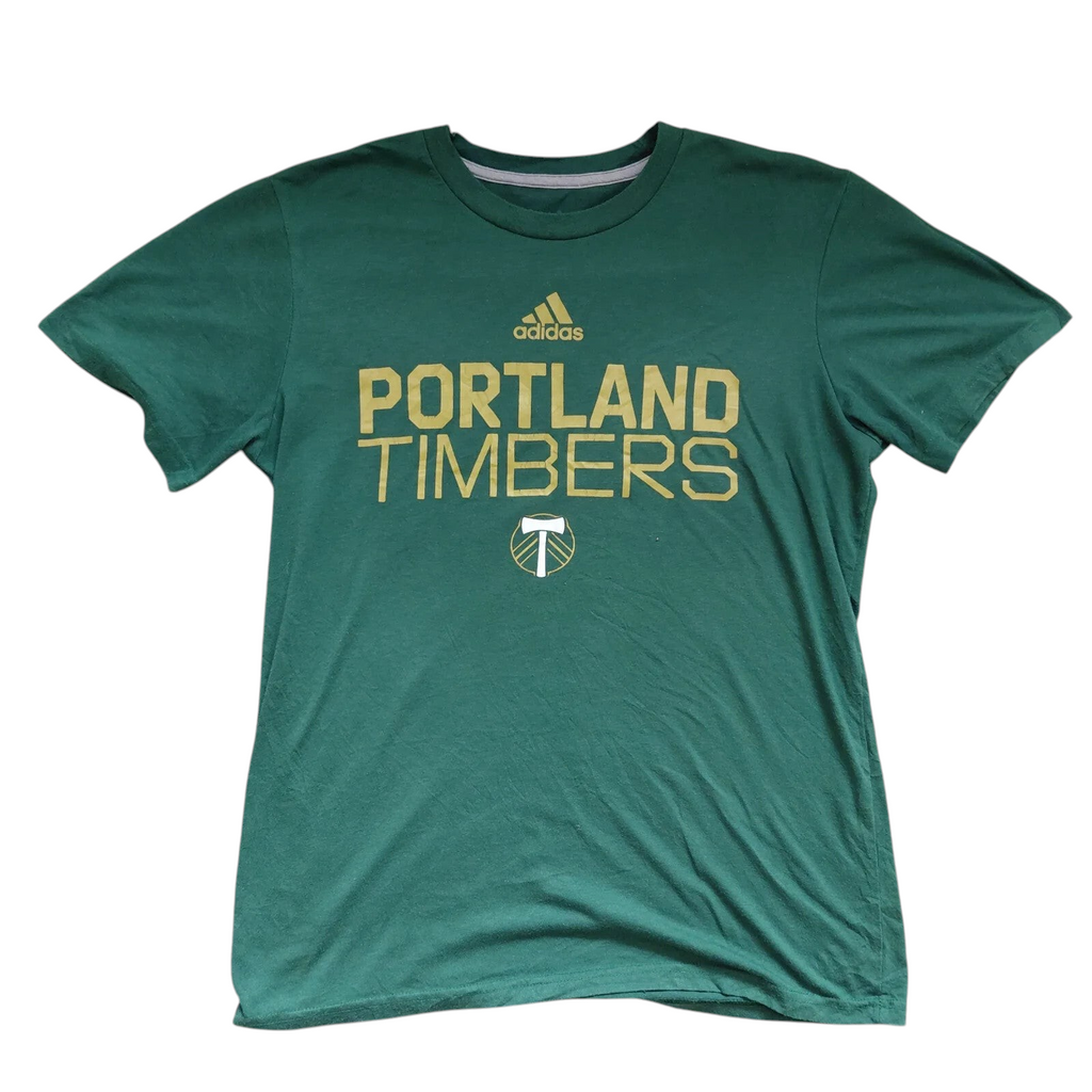 My Store green adidas Portland Timbers crew neck t-shirt with gold graphic logo print