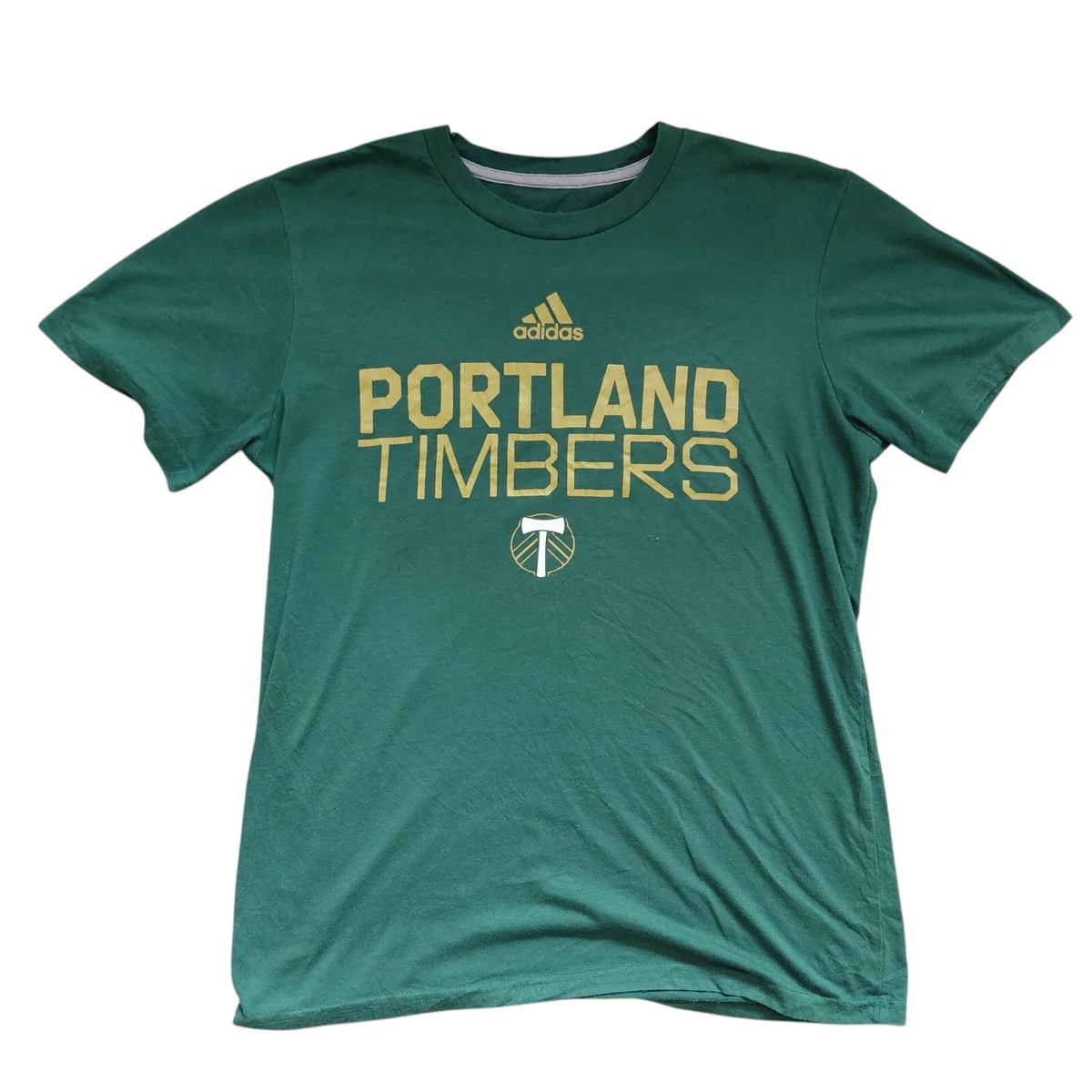 My Store green adidas Portland Timbers crew neck t-shirt with gold graphic logo print
