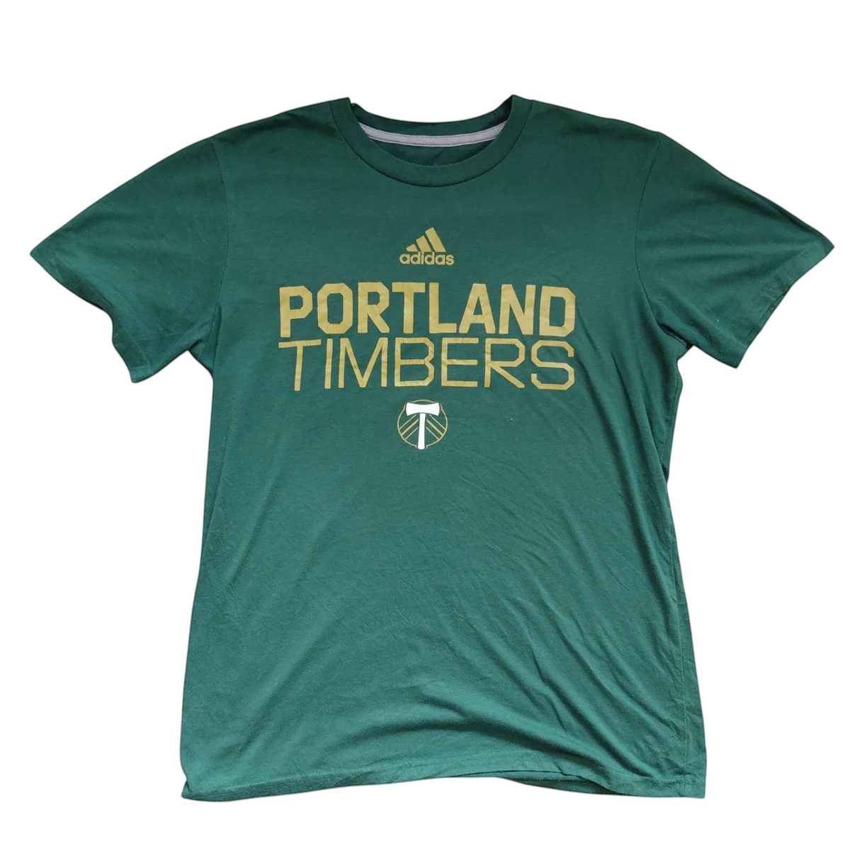 My Store green adidas Portland Timbers crew neck t-shirt with gold graphic logo print