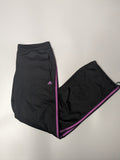 Adidas Track Pants Womens UK 10 12 Black Y2K Striped Joggers