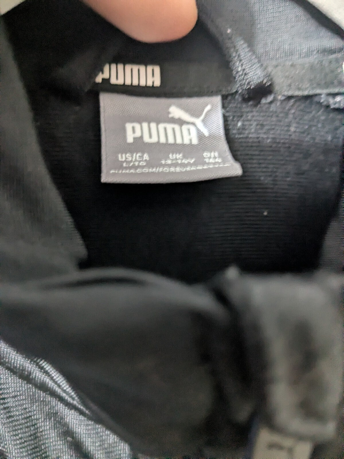 Puma Track Jacket Boys L Black Blue Full-Zip Athletic Sport Top