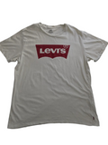 My Store white Levi's cotton jersey graphic t-shirt with red logo print on chest, size XL short sleeve pullover