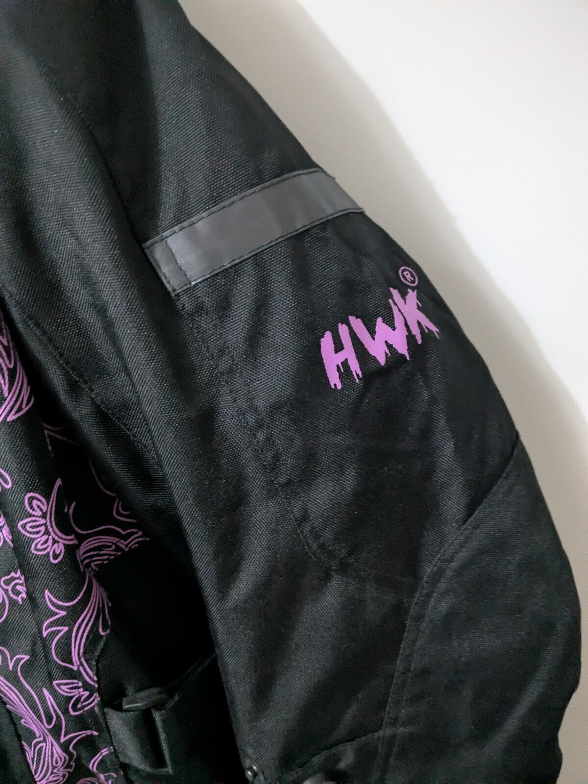 HWK Motorcycle Jacket Womens S Black Pink Armored Air-Vent Riding
