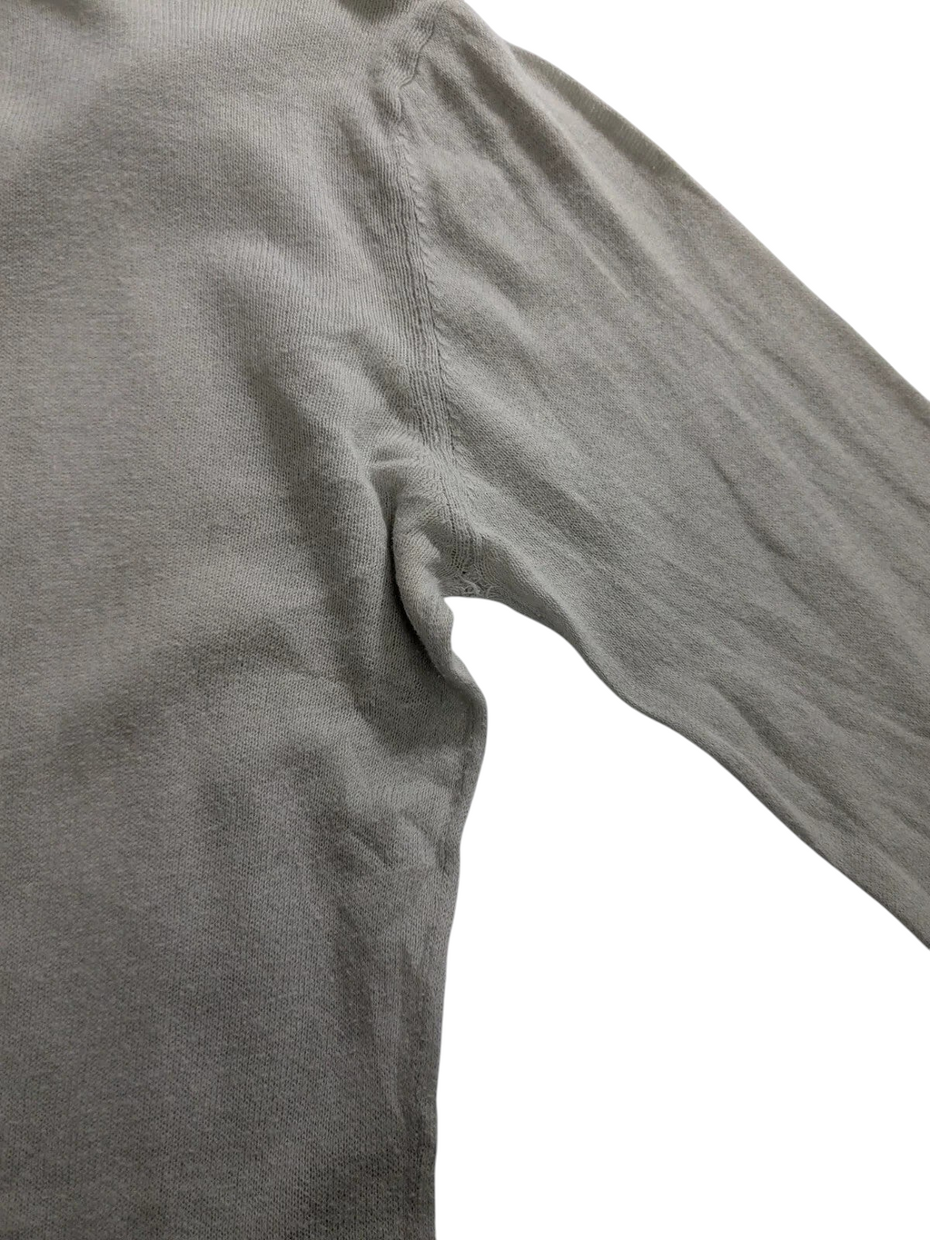 My Store pre-owned Timberland medium grey cotton cashmere V-neck jumper showing underarm detail