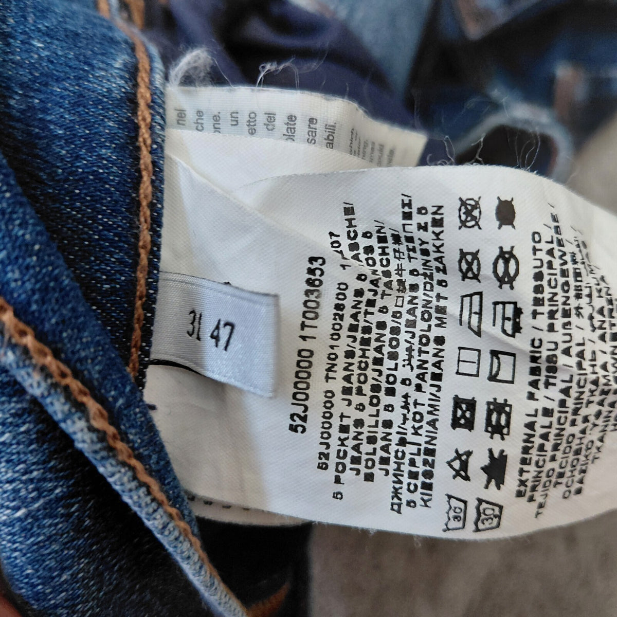 Trussardi Jeans Trousers Mens W31 Blue Straight Leg Denim