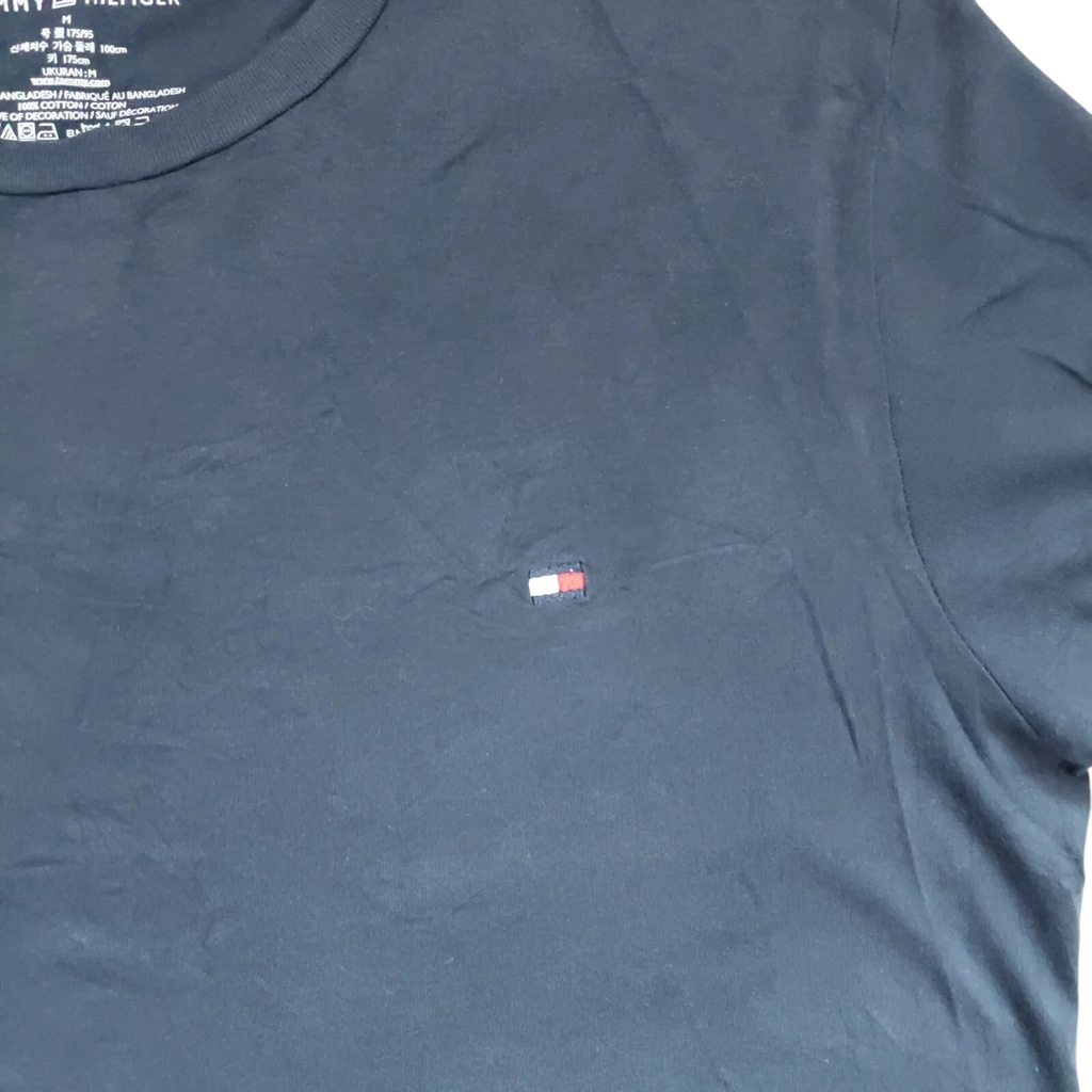 My Store navy Tommy Hilfiger cotton crew neck t-shirt with small embroidered logo detail