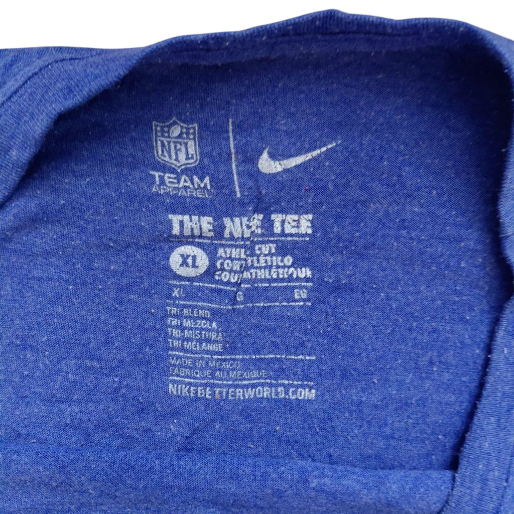 My Store Nike Team Apparel blue tri-blend crew neck t-shirt interior size label and branding